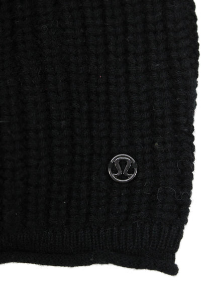 Lululemon Womens Merino Wool Knit Beanie Hat Solid Black Size OS
