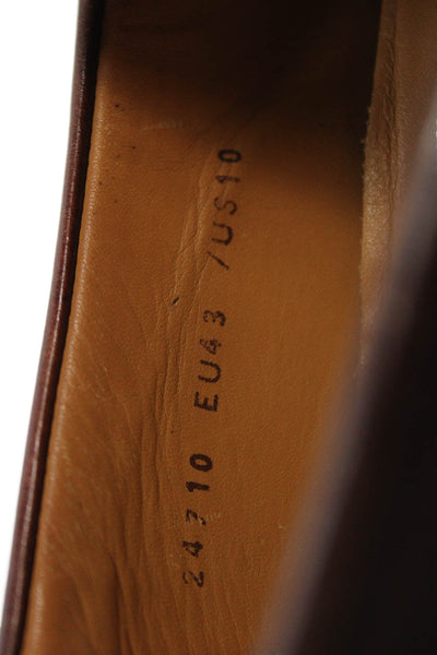 Magnanni Mens Leather Slip On Loafers Shoes Brown Size 10