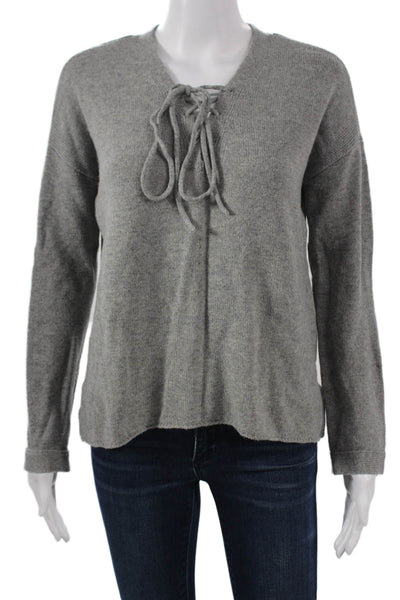 Joie Womens Gray V-Neck Pullover Sweater Wool Cashmere Long Sleeve Size XS