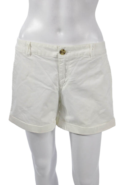 Banana Republic Unisex Chino Shorts White 100% Cotton Button Size 2