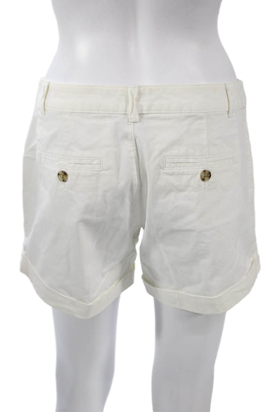 Banana Republic Unisex Chino Shorts White 100% Cotton Button Size 2