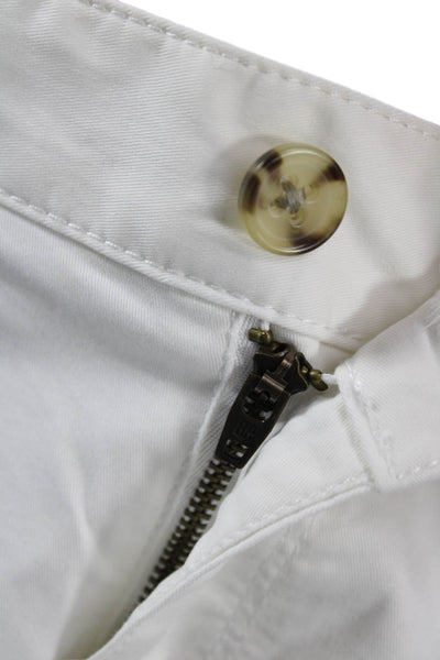 Banana Republic Unisex Chino Shorts White 100% Cotton Button Size 2