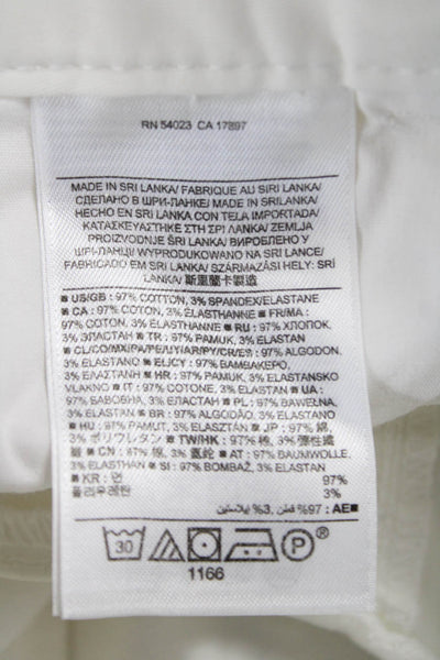 Banana Republic Unisex Chino Shorts White 100% Cotton Button Size 2