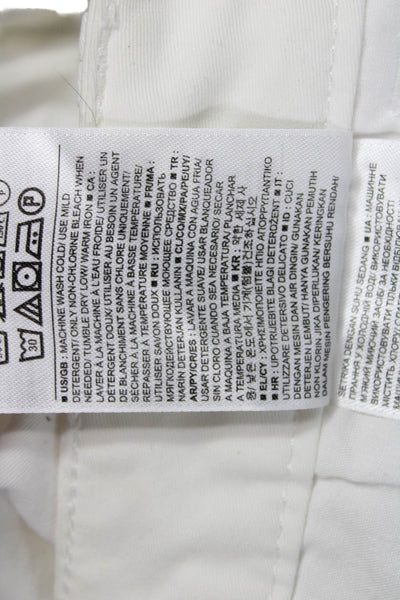 Banana Republic Unisex Chino Shorts White 100% Cotton Button Size 2