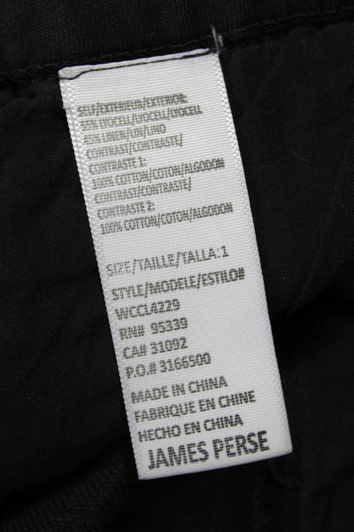 Standard James Perse Unisex Sweat Shorts Black Cotton Drawstring Size 1