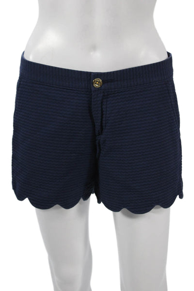 Lilly Pulitzer Unisex Dark Blue Cotton Beach Shorts Button Size 2
