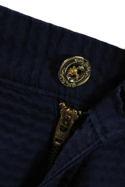 Lilly Pulitzer Unisex Dark Blue Cotton Beach Shorts Button Size 2