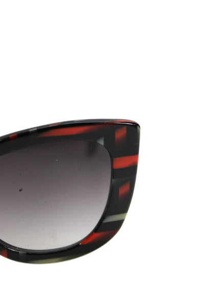 DITA Womens Vesoul Geometric Print Oversized Cat Eye Sunglasses Black