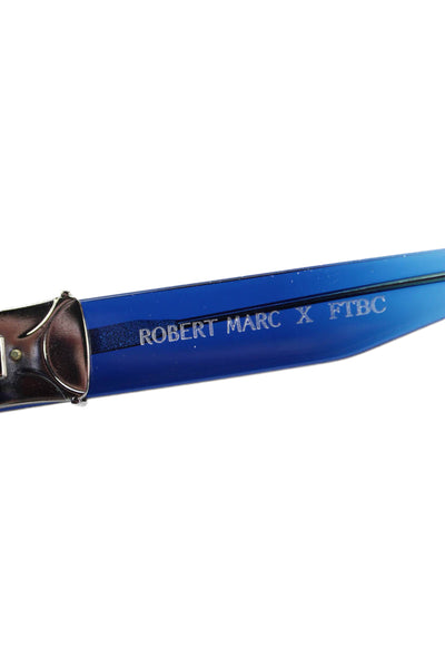 Robert Marc Womens Gradient Frame Circular Classic Sunglasses Blue