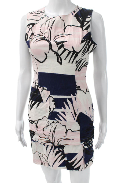 Timo Weiland Women Bodycon Mini Dress Black Floral Sleeveless Size 2
