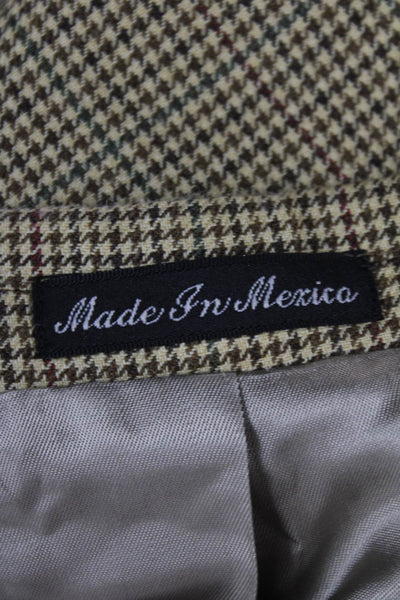 Lauren Ralph Lauren Mens Beige Silk Wool Check Sport Coat Size 42