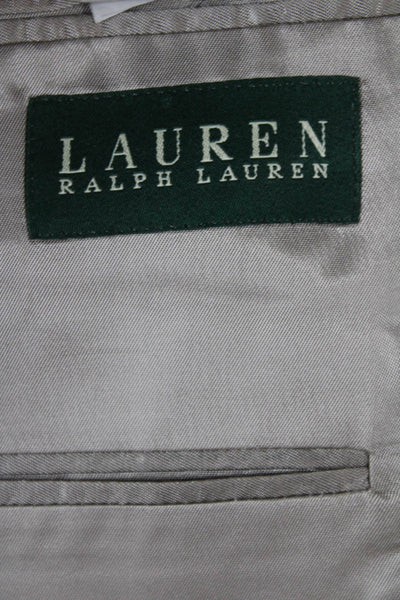 Lauren Ralph Lauren Mens Beige Silk Wool Check Sport Coat Size 42