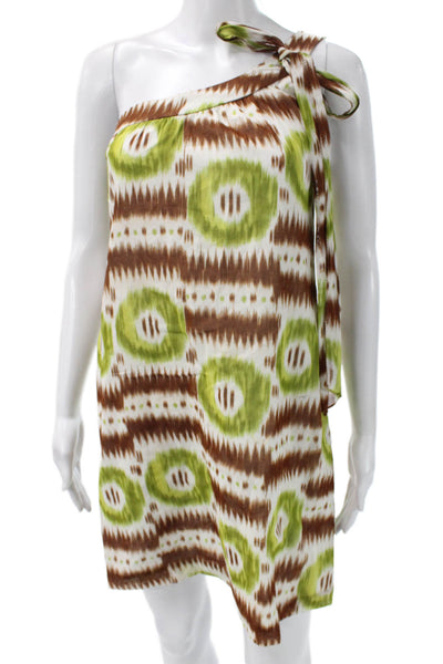 Trina Turk Womens Brown Shift Dress Sleeveless Tie Waist Size 2