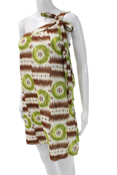 Trina Turk Womens Brown Shift Dress Sleeveless Tie Waist Size 2