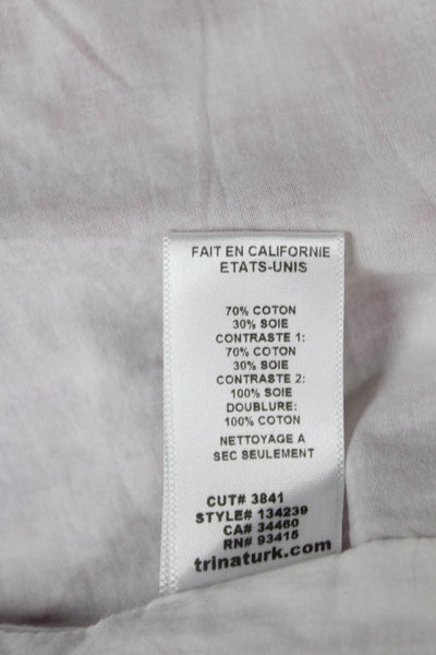 Trina Turk Women Shift Tank Dress Blue Geometric High Neck Sleeveless Size 4