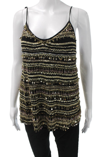 Calypso Saint Barth Womens Black V-Neck Camisole Sleeveless Silk Size XS