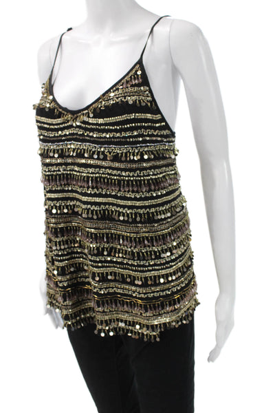 Calypso Saint Barth Womens Black V-Neck Camisole Sleeveless Silk Size XS