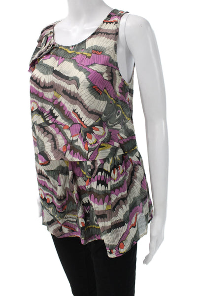 Edme & Esyllte Anthropologie Women Tunic Gray Silk Blend Sleeveless Size 2