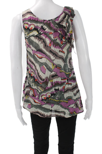 Edme & Esyllte Anthropologie Women Tunic Gray Silk Blend Sleeveless Size 2