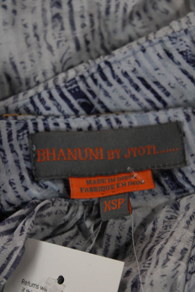 Bhanuni By Jyoti Womens Blue Viscose High Neck Sleeveless Tunic Size XS