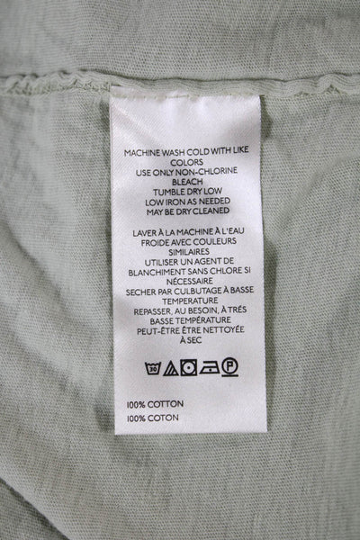 We The Free Womens Basic Green Long Sleeve T Shirt Crew Neck Cotton Size XS