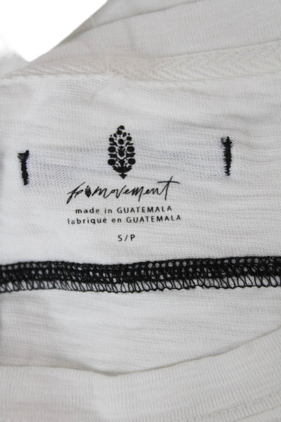 FP Movement Women Basic White Cotton Round Neck Short Sleeve T-Shirt Size S