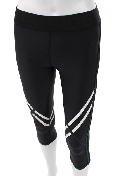 The Upside Womens Black Striped Capri Leggings Size 4