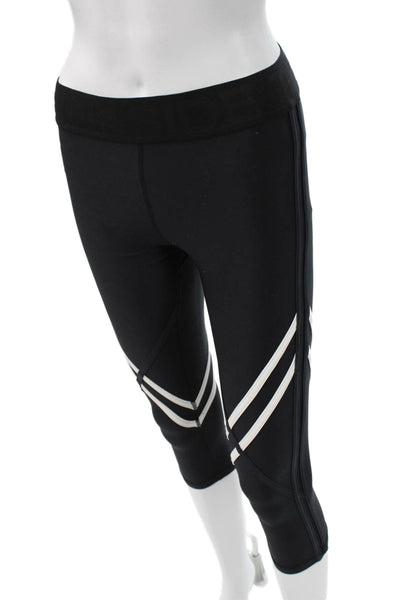 The Upside Womens Black Striped Capri Leggings Size 4