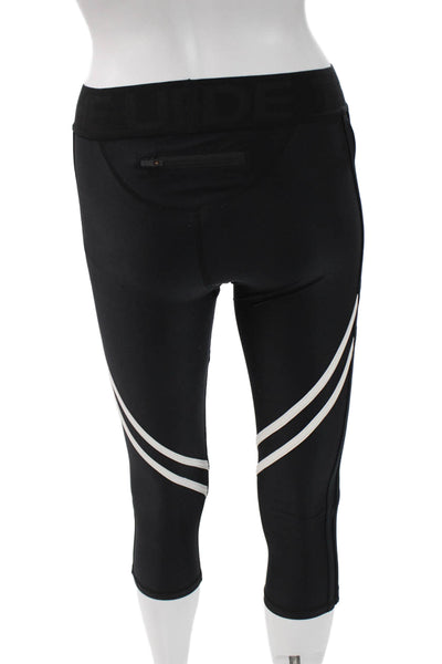 The Upside Womens Black Striped Capri Leggings Size 4