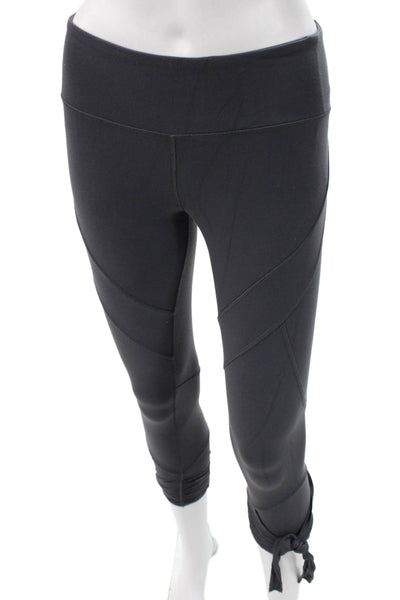 Lululemon Womens Black Capri Leggings Nylon Drawstring Size 4