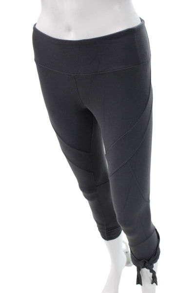 Lululemon Womens Black Capri Leggings Nylon Drawstring Size 4