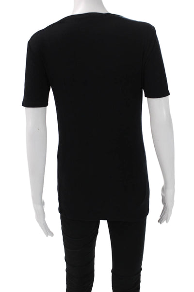 Carmen Carmen Marc Valvo Women Tunic Black Short Sleeve Round Neck Size XS