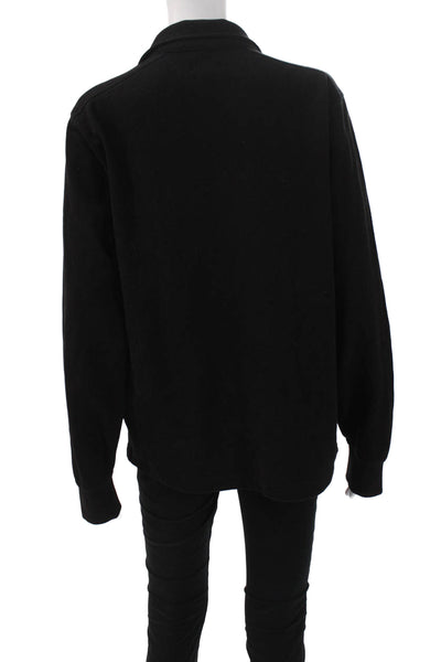 J Crew Women Pullover Sweatshirt Black Mock Neck Zip Long Sleeve Size M