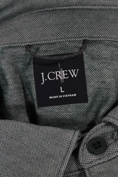 J Crew Mens Gray Collared Short Sleeve Polo Size L
