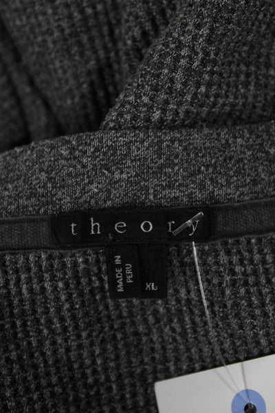 Theory Mens Pullover Sweatshirt Dark Gray Long Sleeve Polyester Blend Size XL