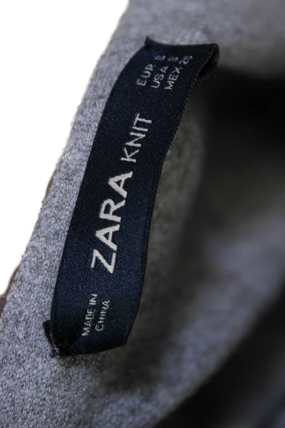 Zara Knit Women Fit & Flare Skirt Gray Viscose Mini Size S