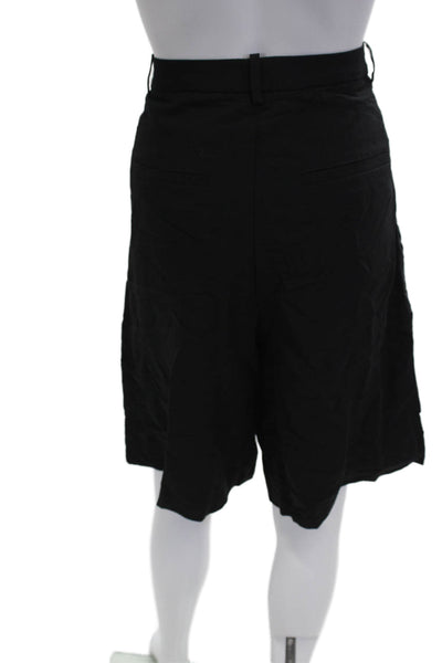 MNG Womens Bermuda Shorts Black Button Classic Size 8