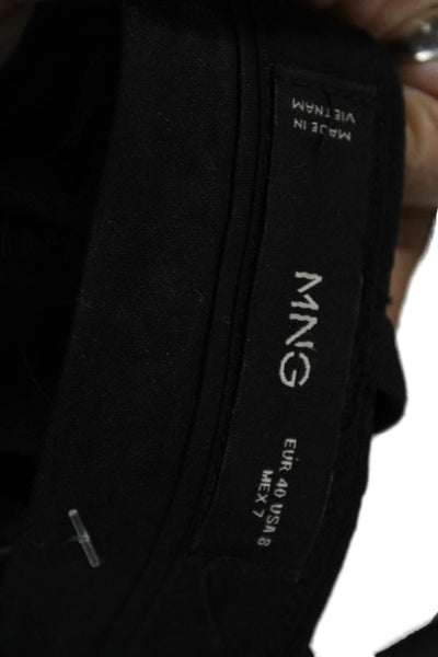 MNG Womens Bermuda Shorts Black Button Classic Size 8