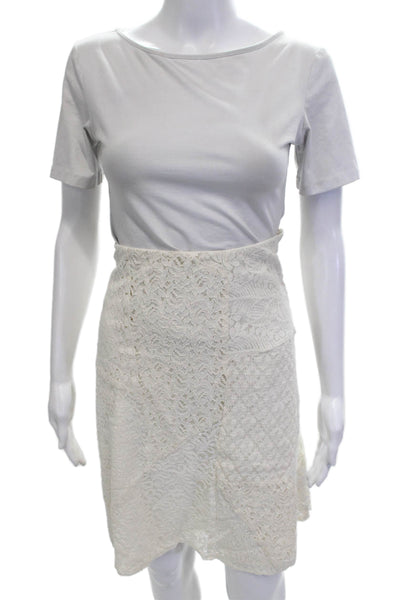 Lauren Ralph Lauren Women White A-Line Mini Skirt 72% Cotton Size 4