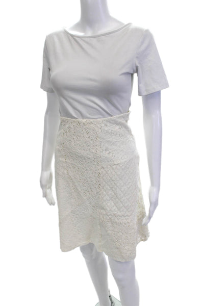 Lauren Ralph Lauren Women White A-Line Mini Skirt 72% Cotton Size 4