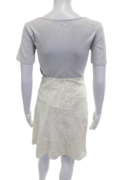 Lauren Ralph Lauren Women White A-Line Mini Skirt 72% Cotton Size 4