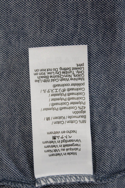 J Crew Mens Gray Solid Collared Short Sleeve Polo Cotton Polyester Size L