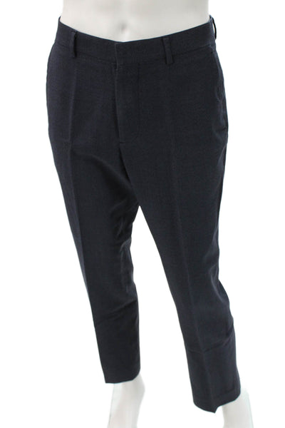 Bonobos Mens Dress Pants Dark Blue Wool Solid Button Size 32