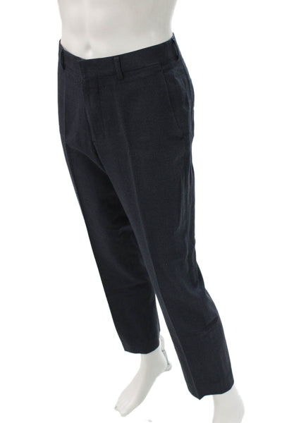 Bonobos Mens Dress Pants Dark Blue Wool Solid Button Size 32