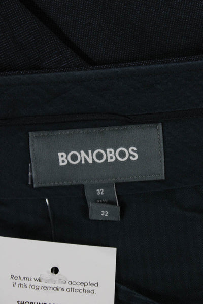 Bonobos Mens Dress Pants Dark Blue Wool Solid Button Size 32