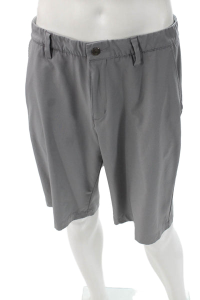 Adidas Mens Chino Shorts Gray 88% Polyester 12% Spandex Size 34