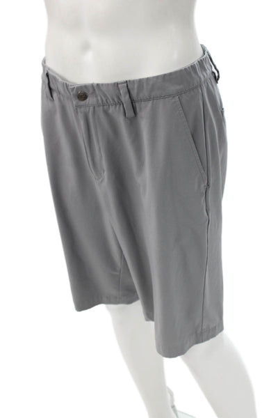Adidas Mens Chino Shorts Gray 88% Polyester 12% Spandex Size 34
