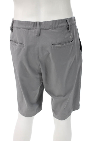 Adidas Mens Chino Shorts Gray 88% Polyester 12% Spandex Size 34