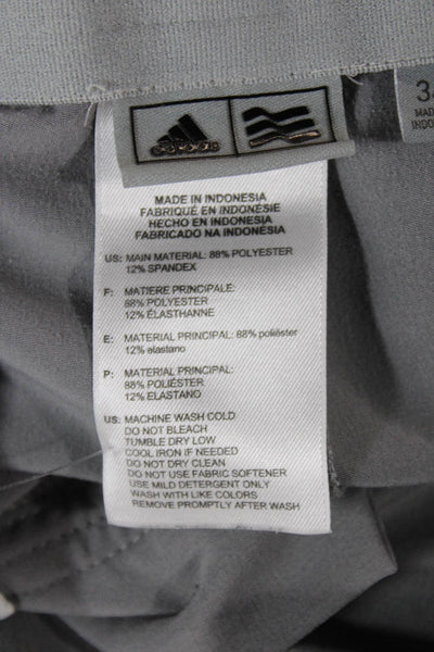 Adidas Mens Chino Shorts Gray 88% Polyester 12% Spandex Size 34