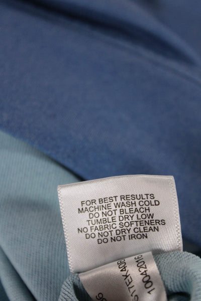 Peter Millar Mens Stand-Up Mock Neck Blue Long Sleeve Cotton T-Shirt Size M